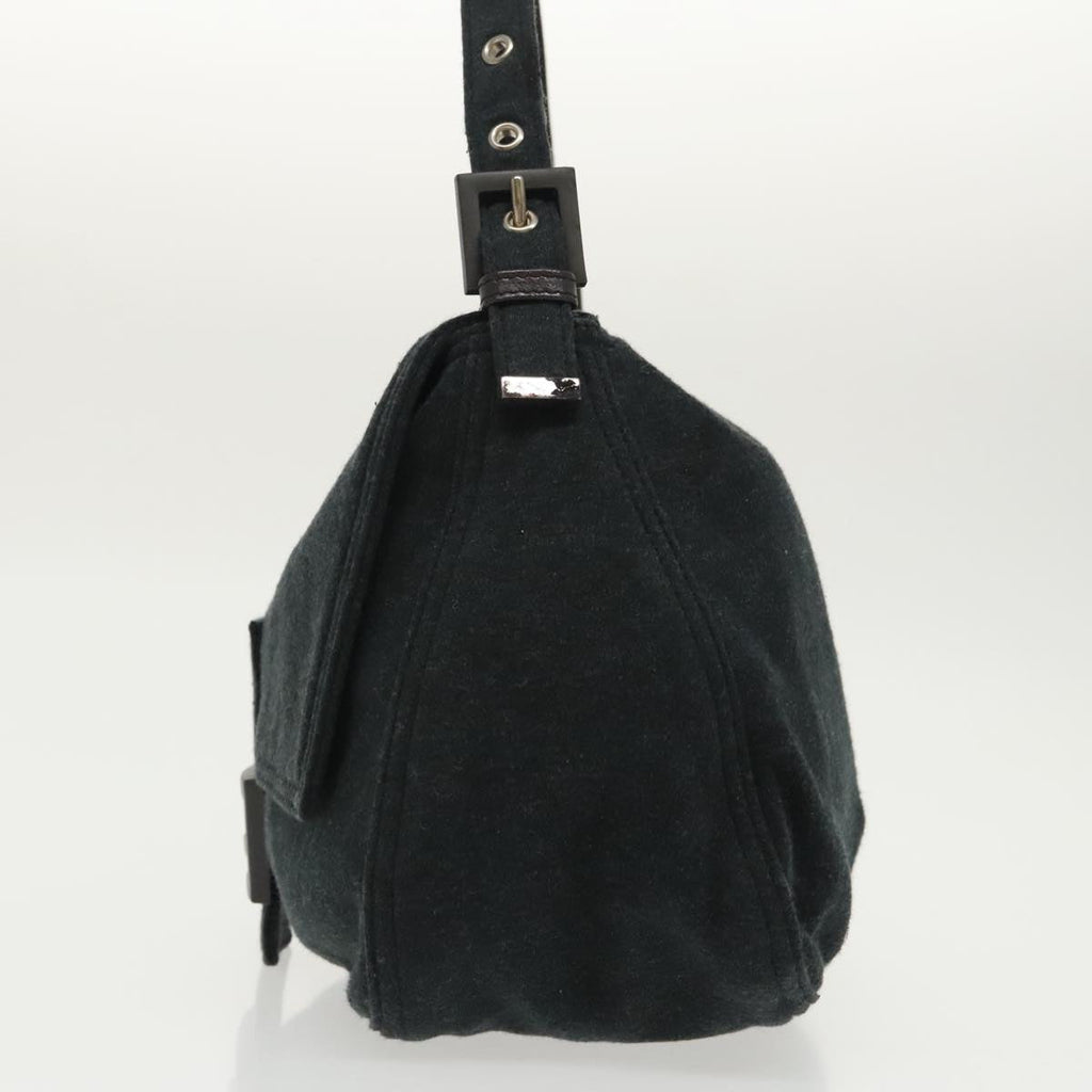 FENDI Mamma Baguette Shoulder Bag Cotton Gray Silver ep6216