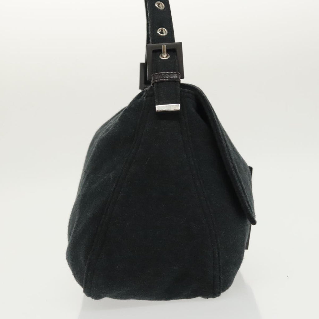 FENDI Mamma Baguette Shoulder Bag Cotton Gray Silver ep6216