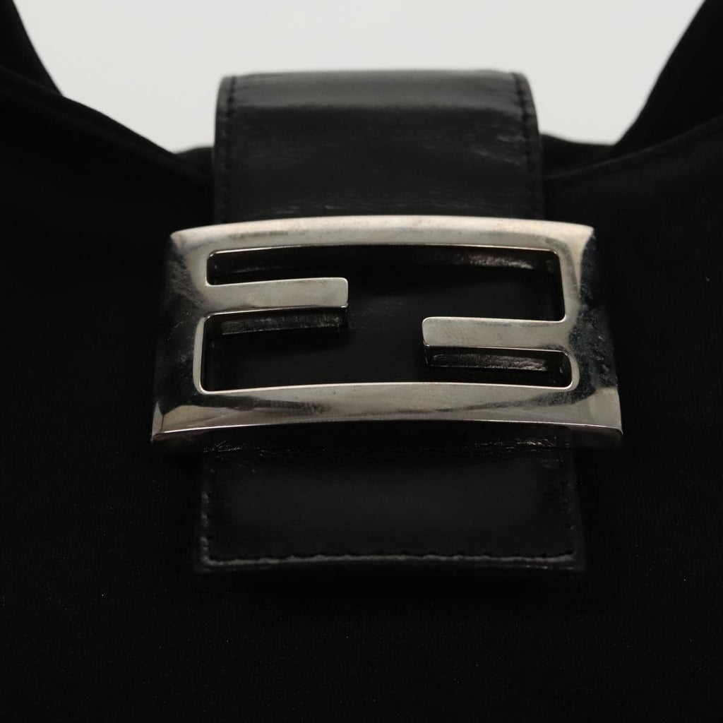 FENDI Mamma Baguette Shoulder Bag Nylon Black Silver ep6221