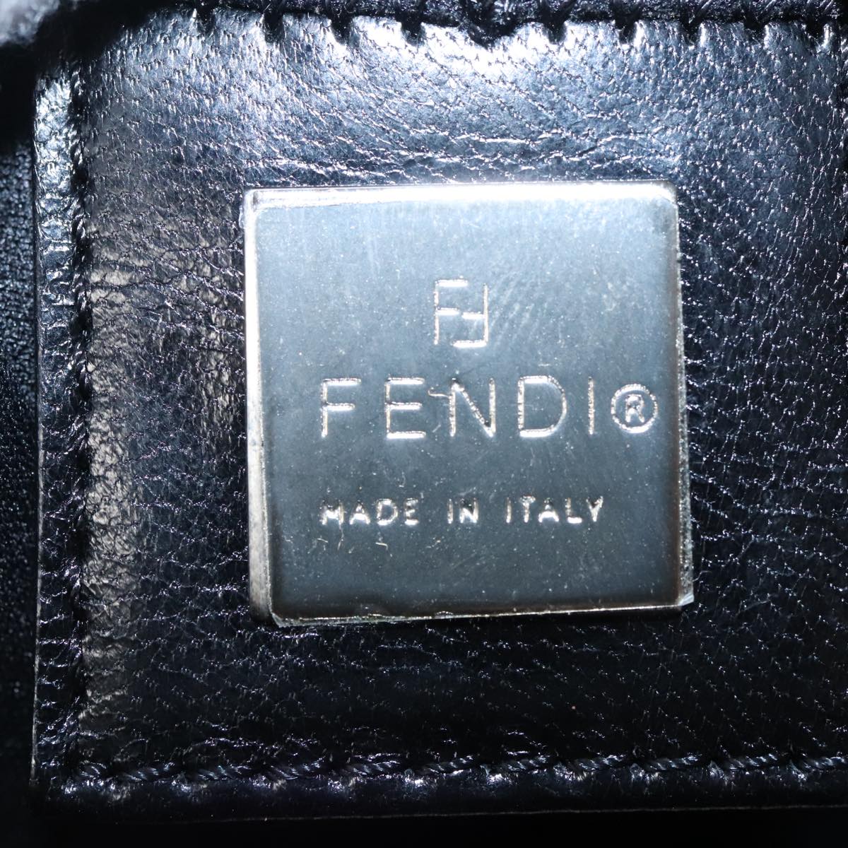 FENDI Mamma Baguette Shoulder Bag Nylon Black Silver ep6221