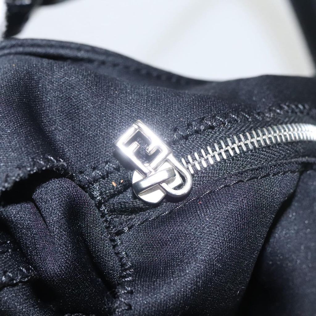 FENDI Mamma Baguette Shoulder Bag Nylon Black Silver ep6221