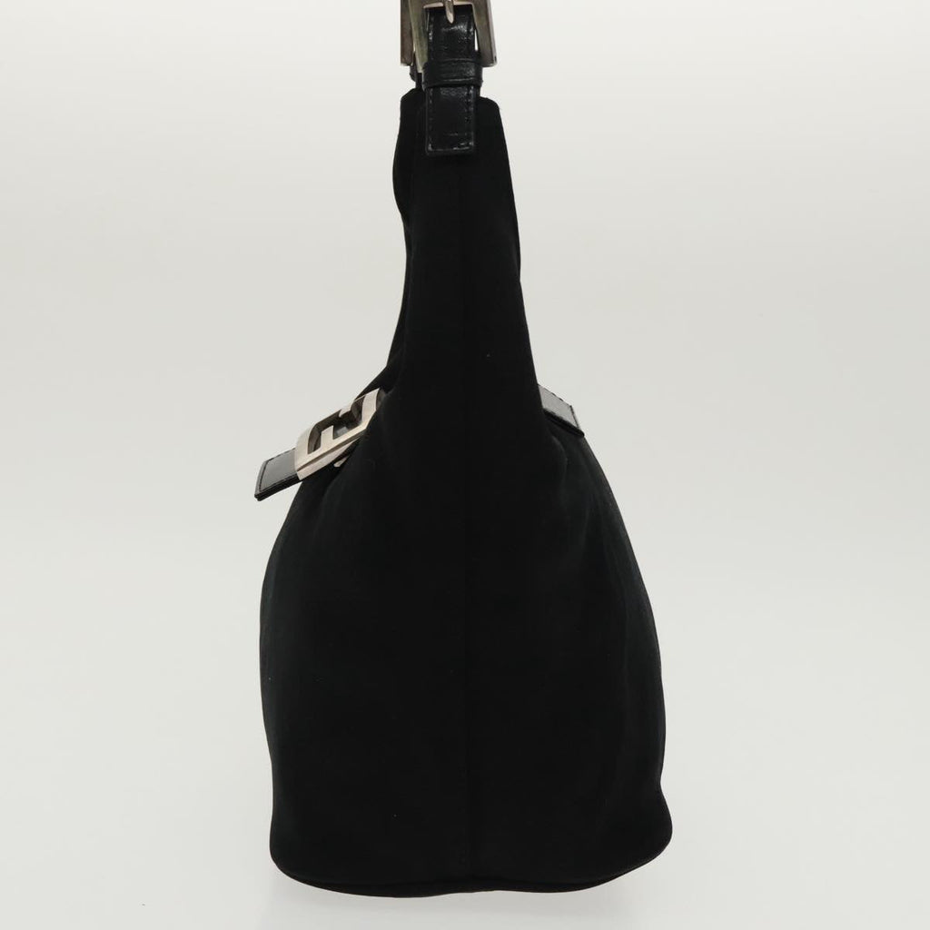 FENDI Mamma Baguette Shoulder Bag Nylon Black Silver ep6221
