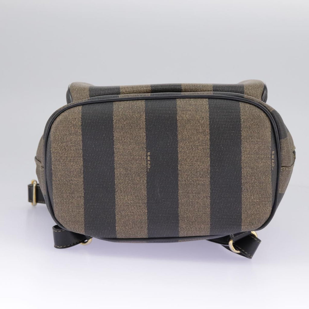 FENDI Pecan Canvas Backpack Brown Black gold ep6248