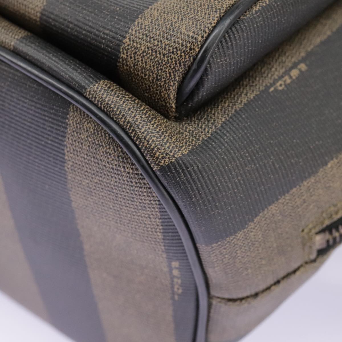 FENDI Pecan Canvas Backpack Brown Black gold ep6248