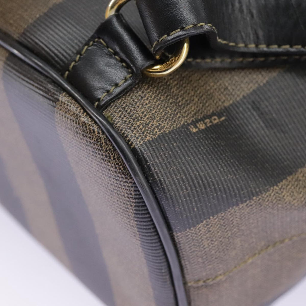 FENDI Pecan Canvas Backpack Brown Black gold ep6248
