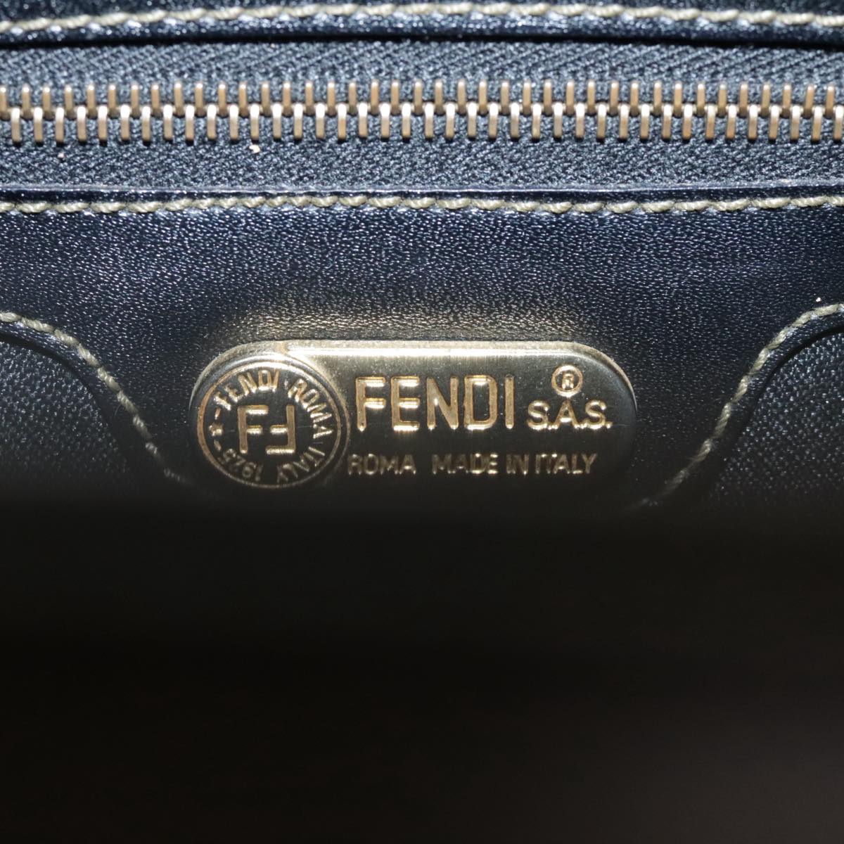 FENDI Pecan Canvas Backpack Brown Black gold ep6248