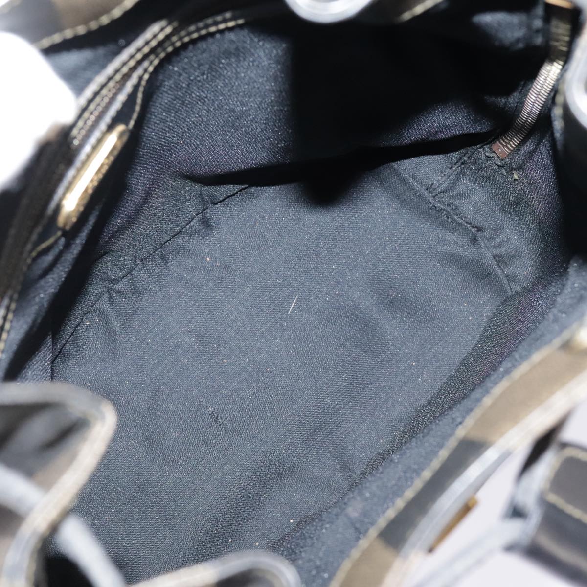 FENDI Pecan Canvas Backpack Brown Black gold ep6248