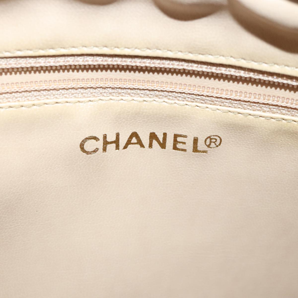 CHANEL V Stitch Chain Tote Bag Lamb Skin Gold Tone CC ep6263