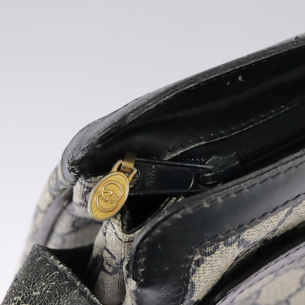 GUCCI GG Supreme Sherry Line Shoulder Bag PVC Navy Gold Red 010 378 ep6279