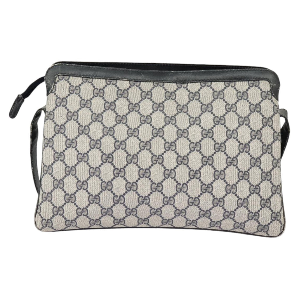 GUCCI GG Supreme Sherry Line Shoulder Bag PVC Navy Gold Red 010 378 ep6279