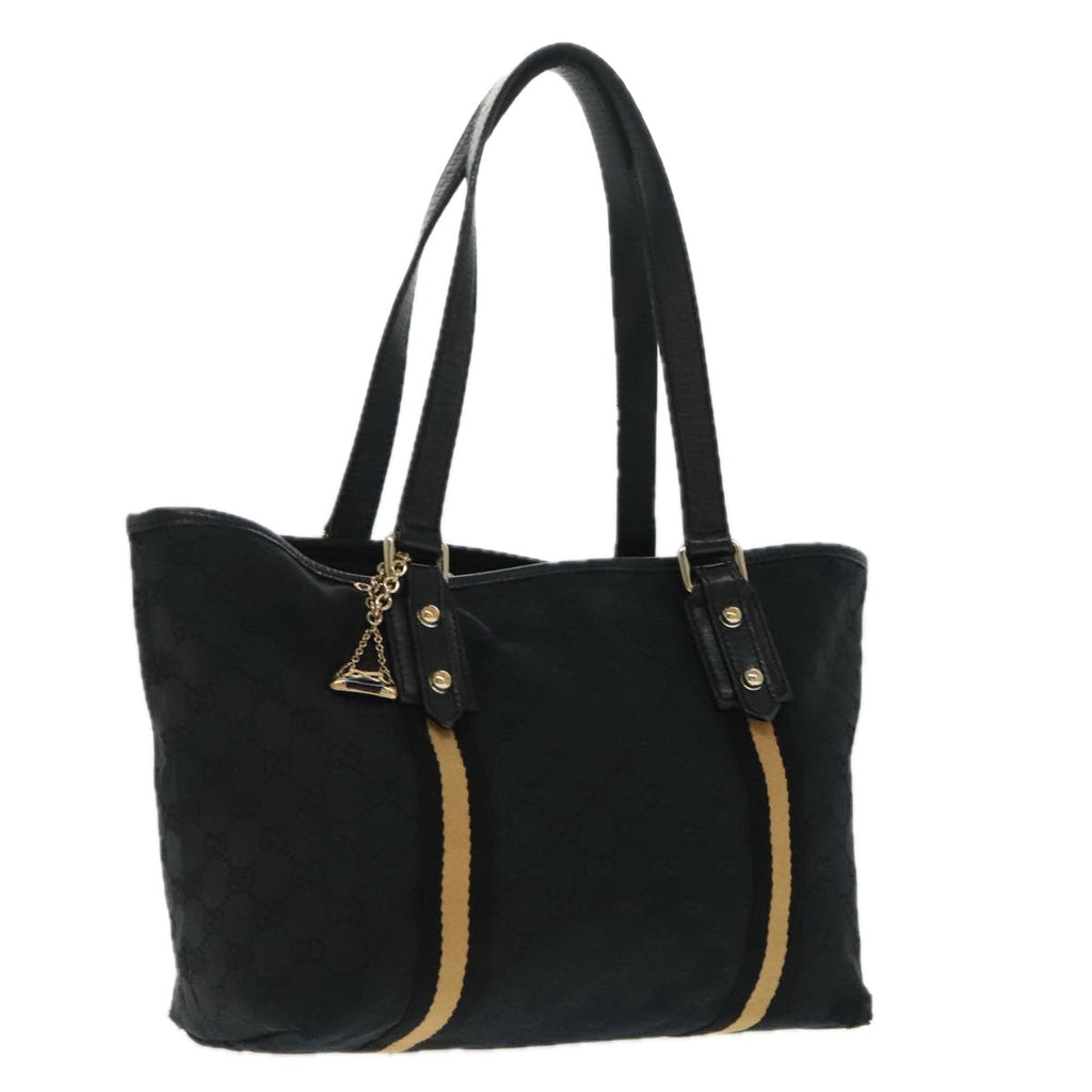 GUCCI GG Canvas Sherry Line Tote Bag Black White 137396 ep6288