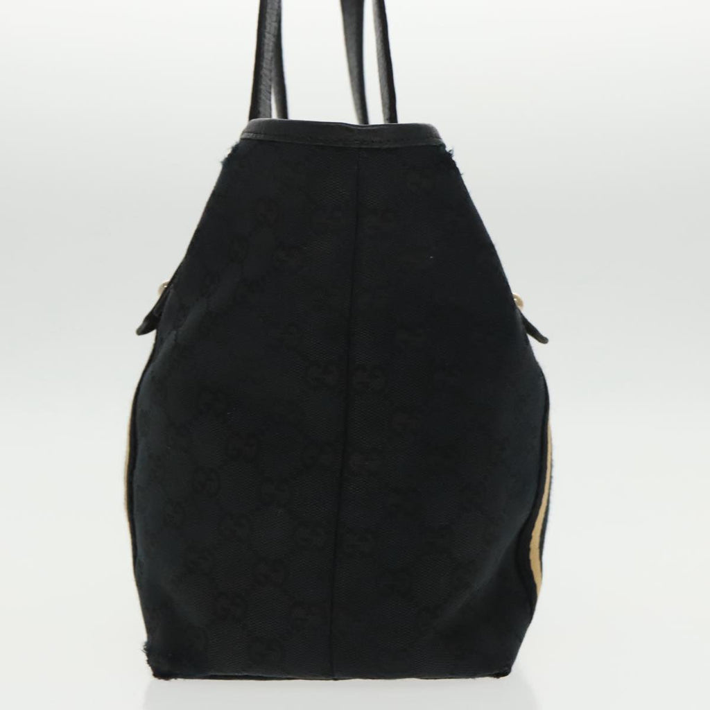 GUCCI GG Canvas Sherry Line Tote Bag Black White 137396 ep6288
