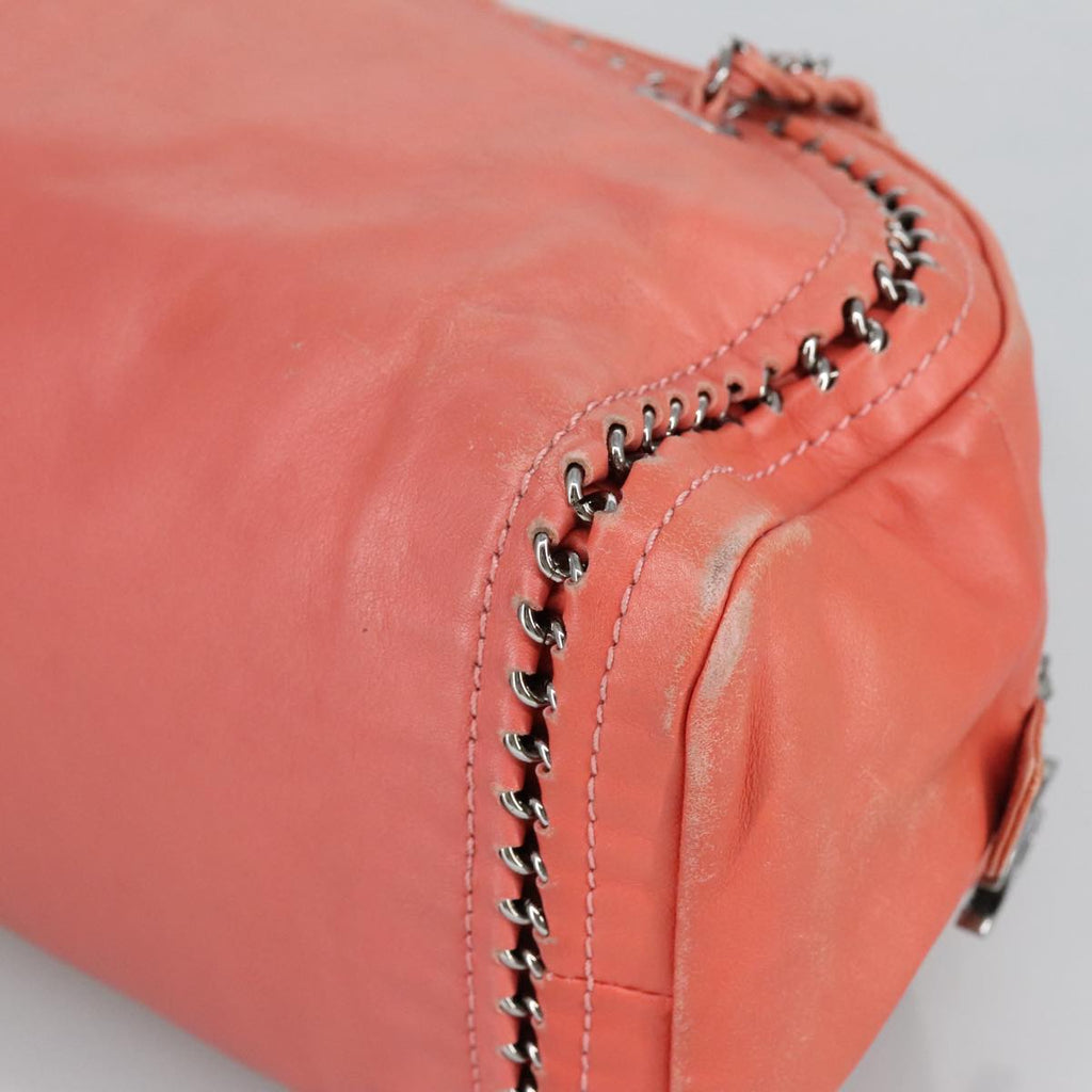 CHANEL COCO Mark Chain Hand Bag Leather Pink Silver CC ep6290