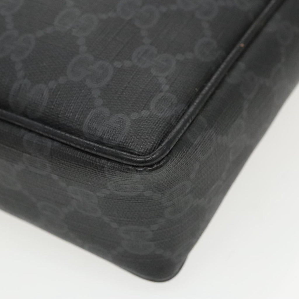 GUCCI GG Supreme Clutch Bag PVC Black Gold 156 01 033 ep6292
