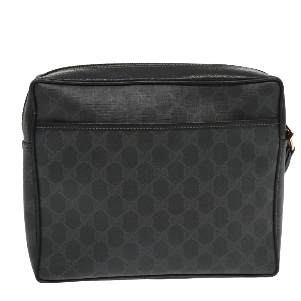 GUCCI GG Supreme Clutch Bag PVC Black Gold 156 01 033 ep6292