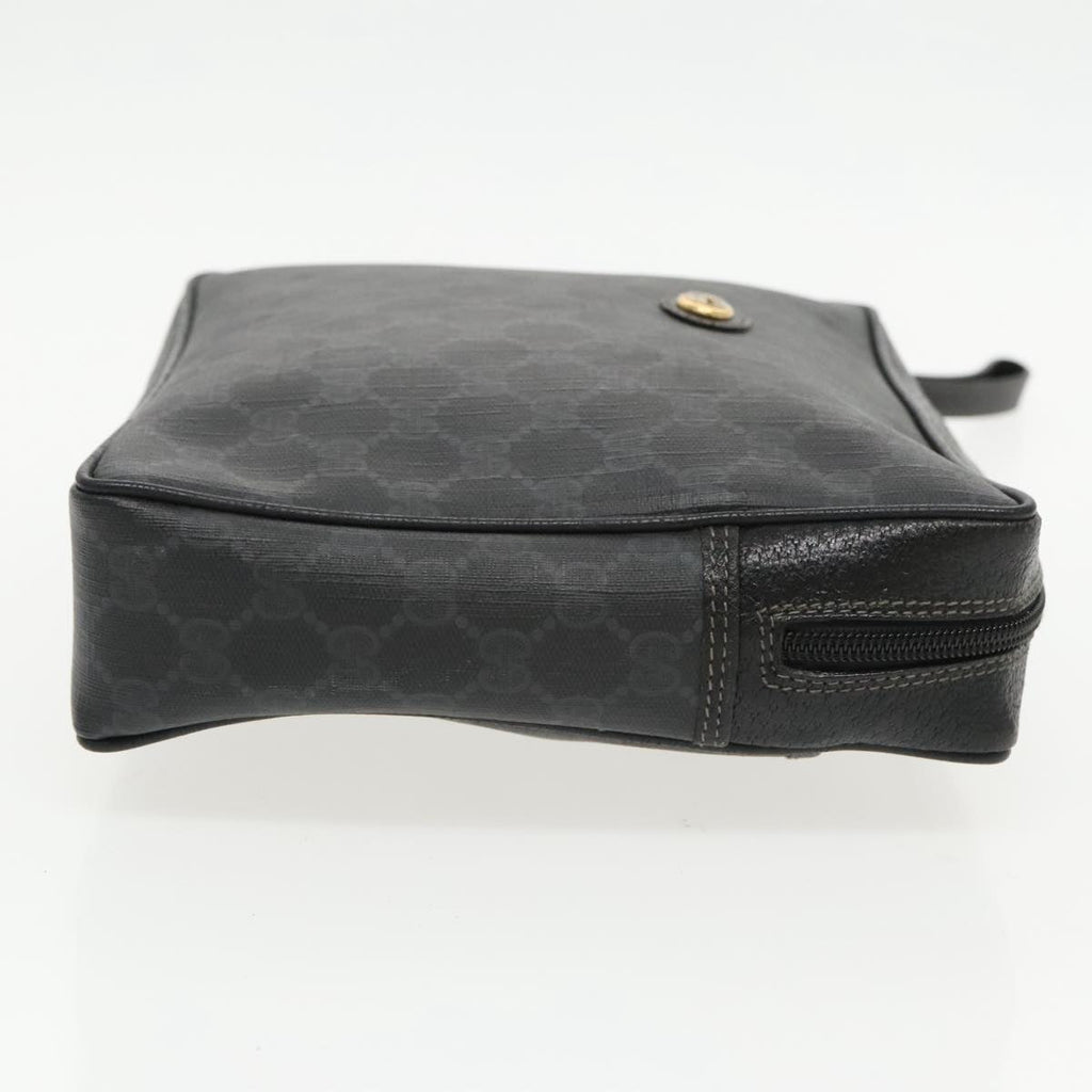 GUCCI GG Supreme Clutch Bag PVC Black Gold 156 01 033 ep6292