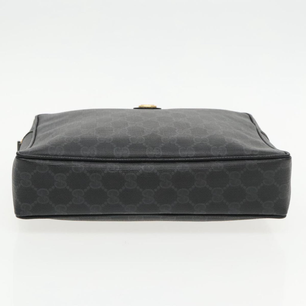 GUCCI GG Supreme Clutch Bag PVC Black Gold 156 01 033 ep6292