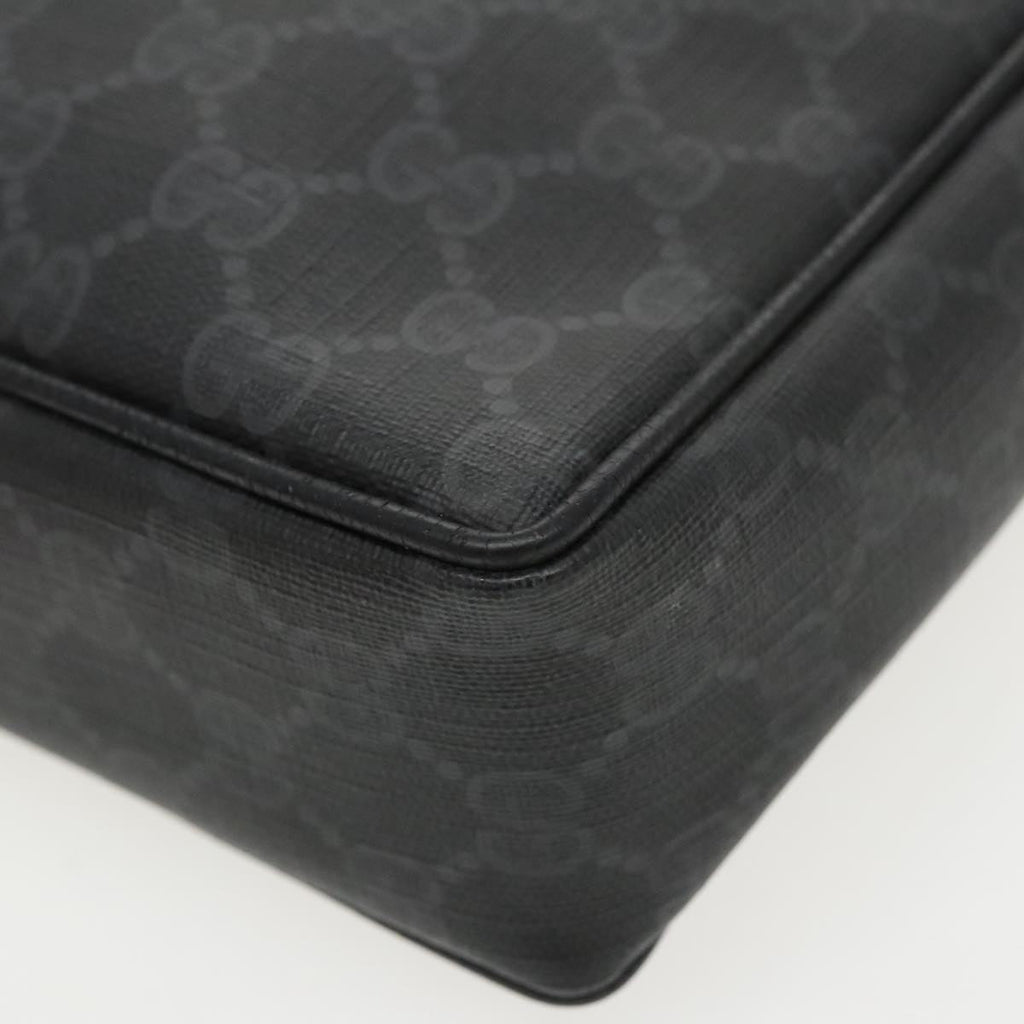 GUCCI GG Supreme Clutch Bag PVC Black Gold 156 01 033 ep6292