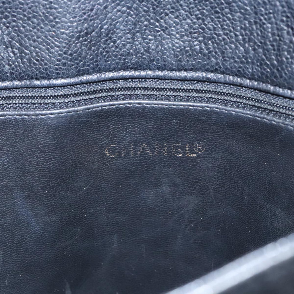 CHANEL COCO Mark Chain Tote Bag Caviar Skin Black Gold CC ep6304