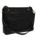 CHANEL COCO Mark Chain Tote Bag Caviar Skin Black Gold CC ep6304