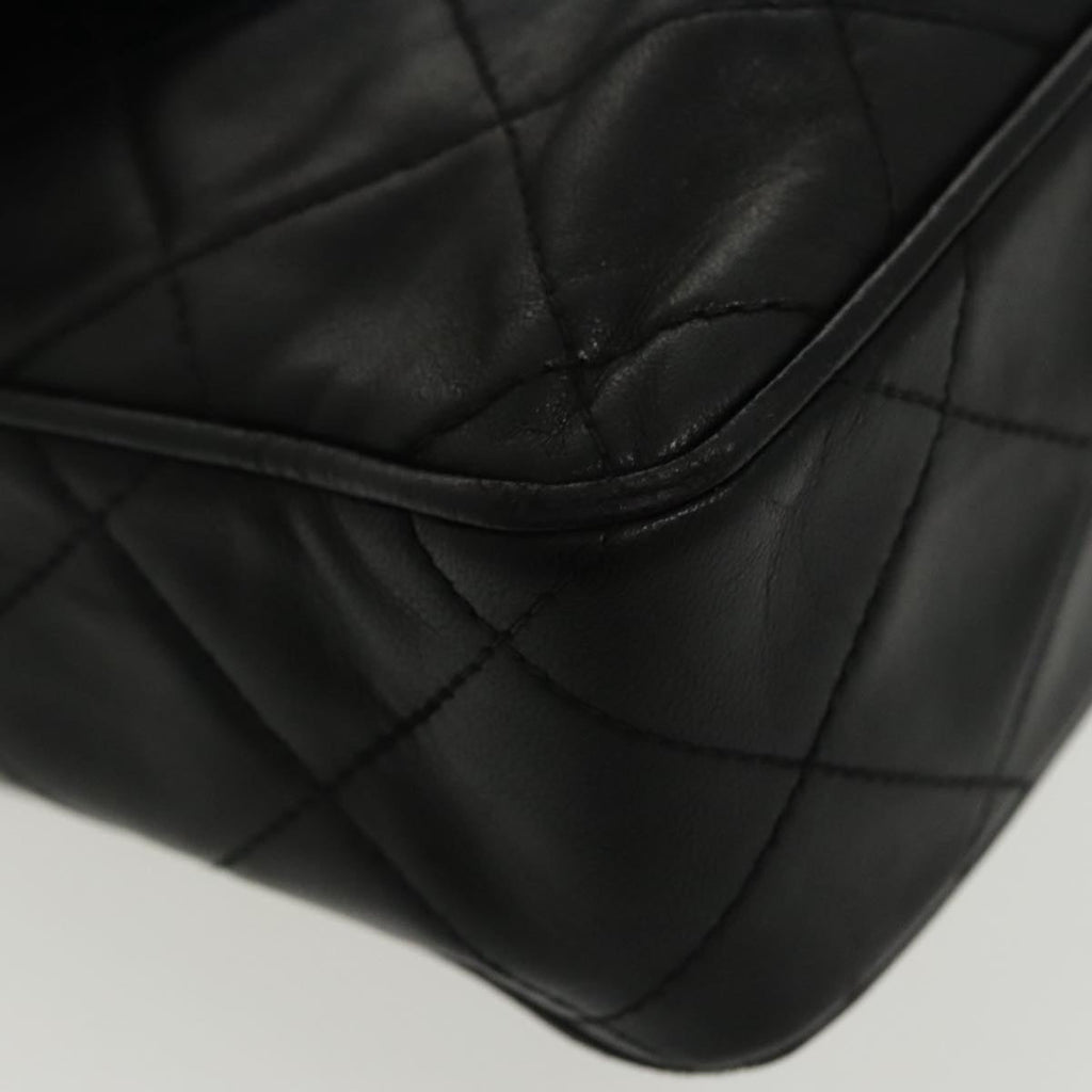 CHANEL Matelasse Chain Shoulder Bag Lamb Skin Black Gold CC ep6305