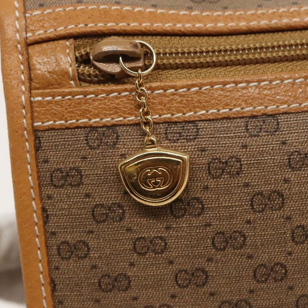 GUCCI Micro GG Supreme Shoulder Bag PVC Beige Gold ep6309