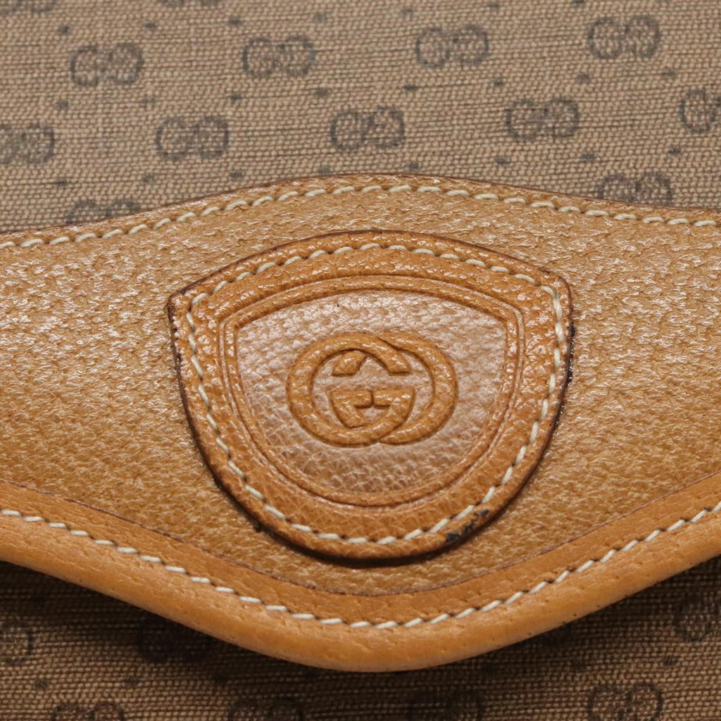 GUCCI Micro GG Supreme Shoulder Bag PVC Beige Gold ep6309