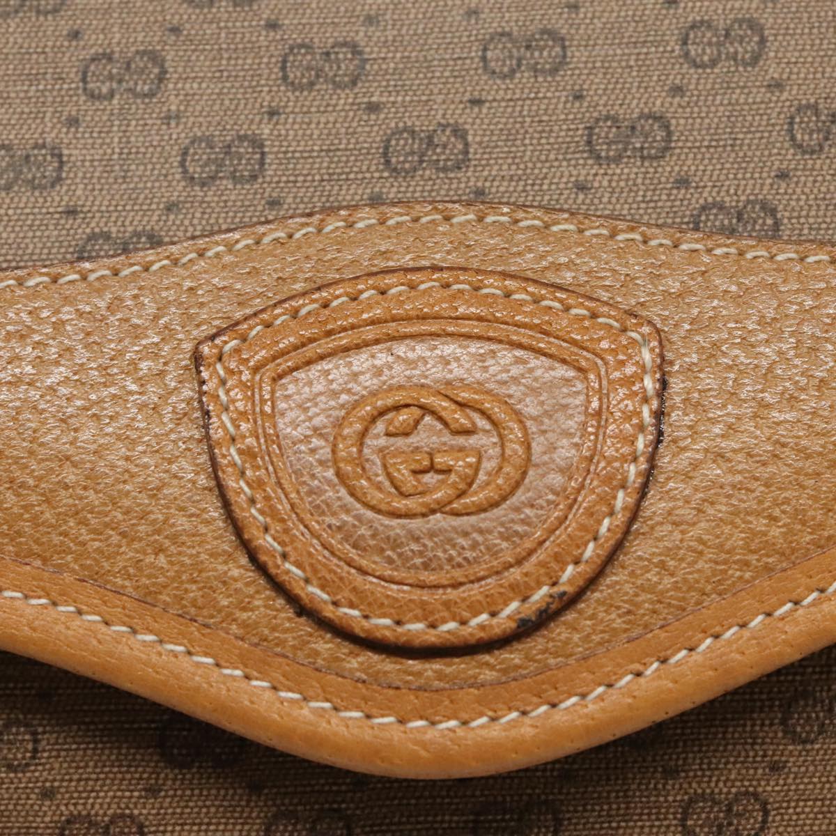 GUCCI Micro GG Supreme Shoulder Bag PVC Beige Gold ep6309