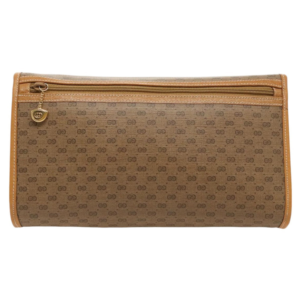 GUCCI Micro GG Supreme Shoulder Bag PVC Beige Gold ep6309