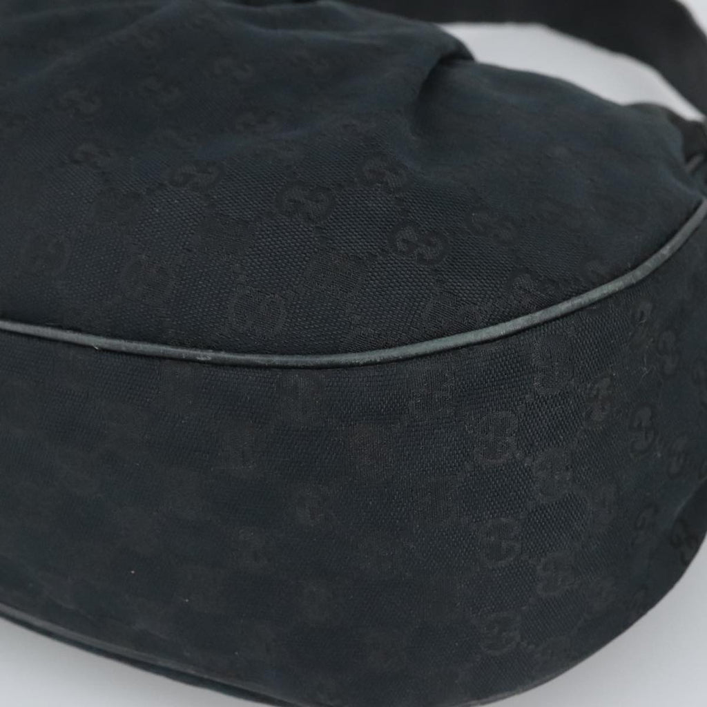 GUCCI GG Canvas Shoulder Bag Black Gold 232955 ep6310