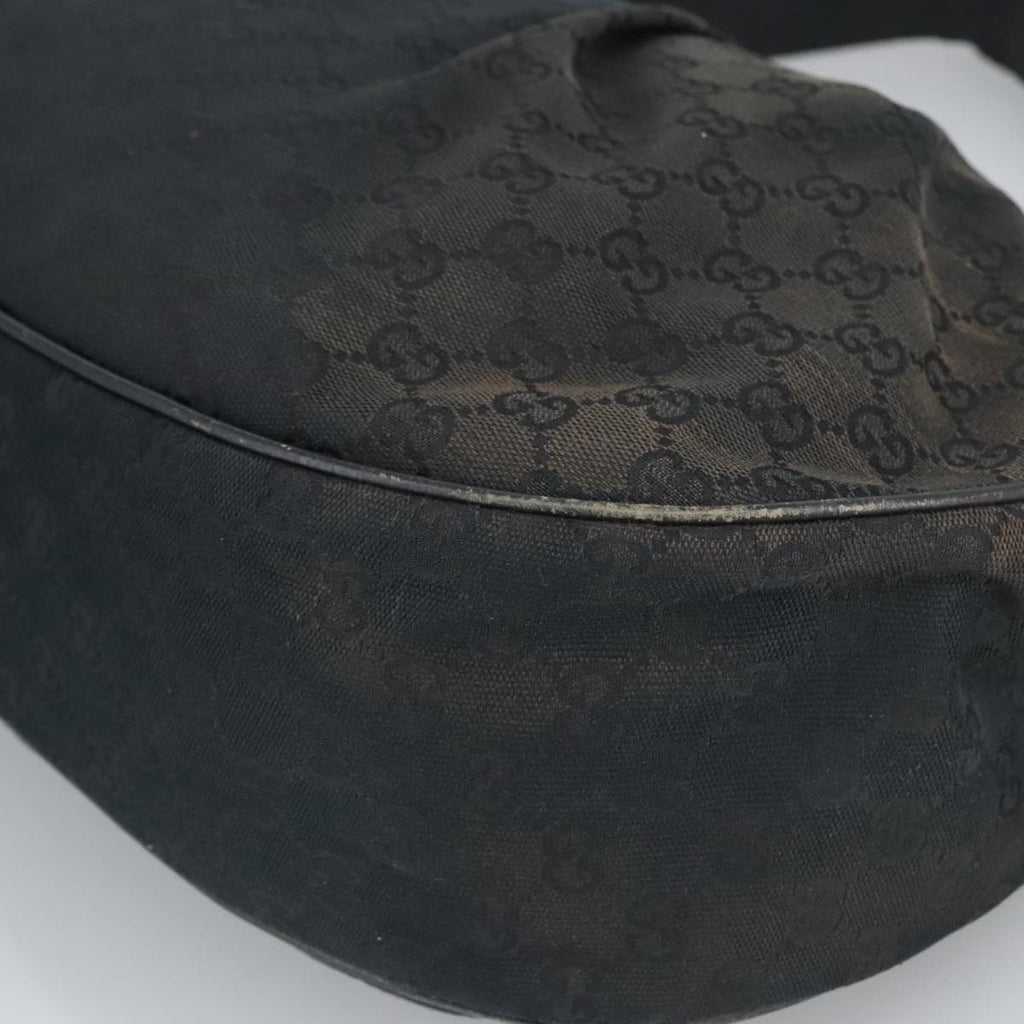 GUCCI GG Canvas Shoulder Bag Black Gold 232955 ep6310