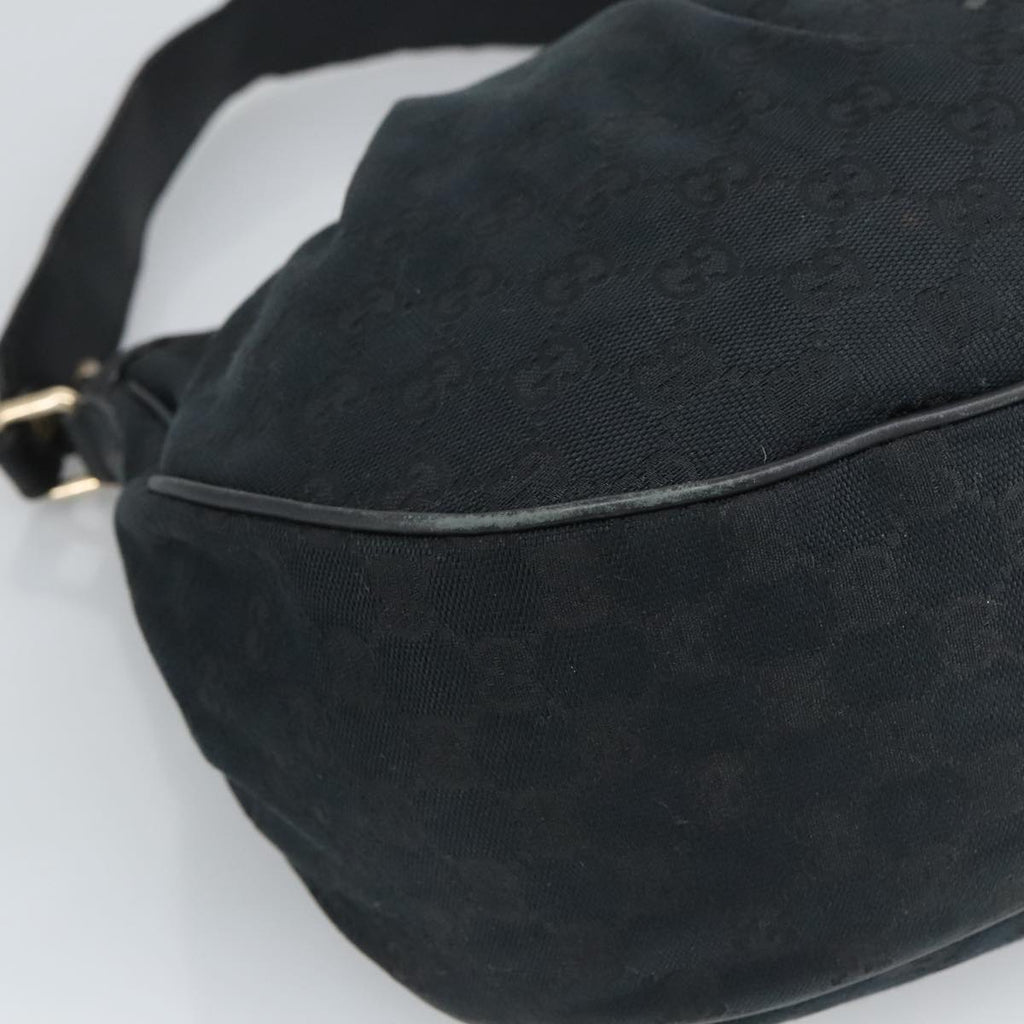 GUCCI GG Canvas Shoulder Bag Black Gold 232955 ep6310