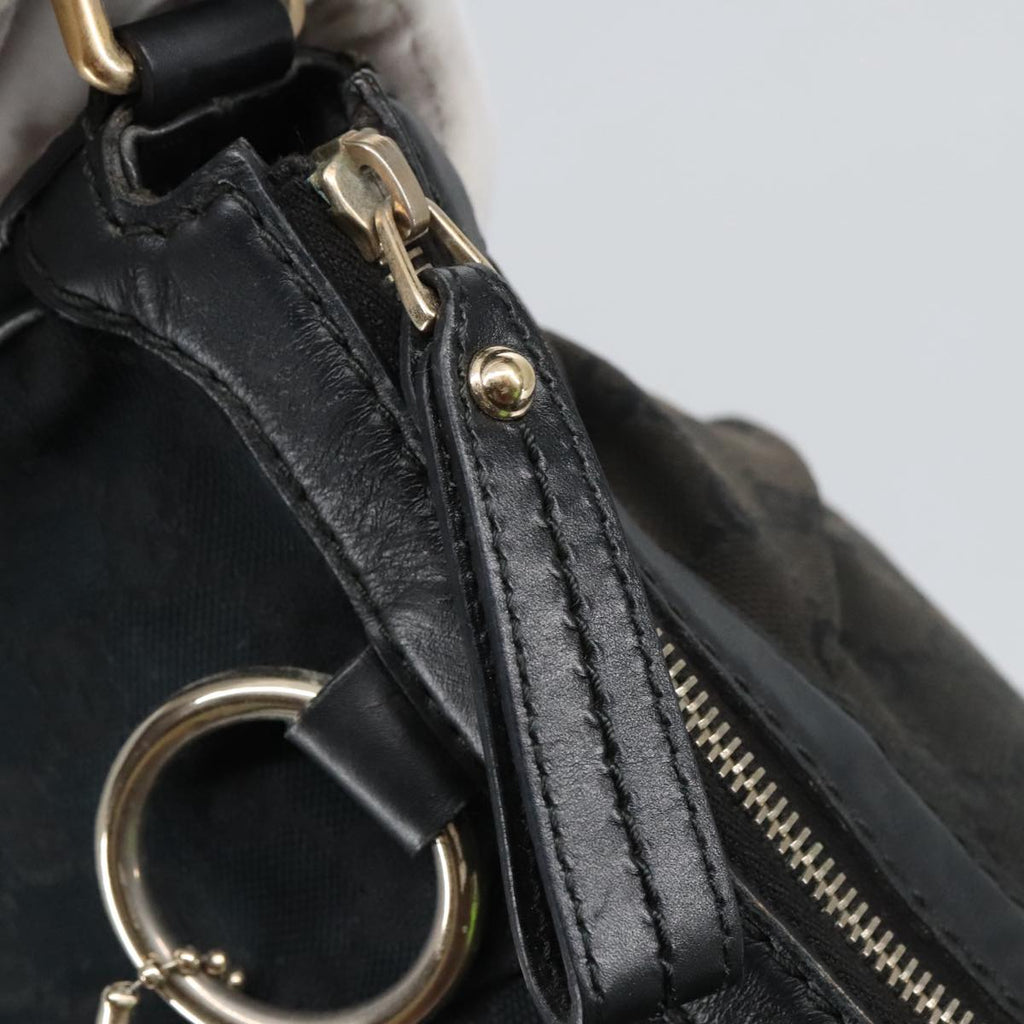 GUCCI GG Canvas Shoulder Bag Black Gold 232955 ep6310