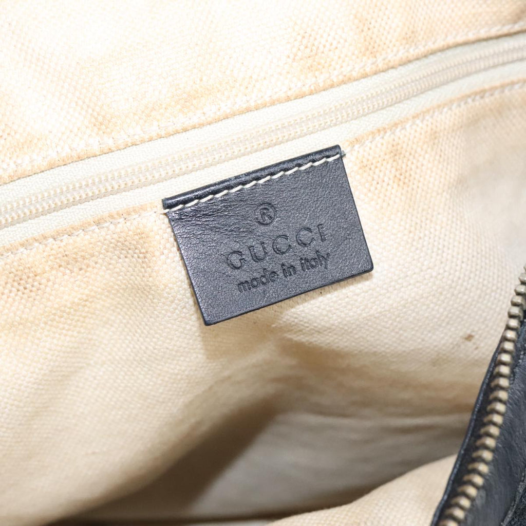 GUCCI GG Canvas Shoulder Bag Black Gold 232955 ep6310
