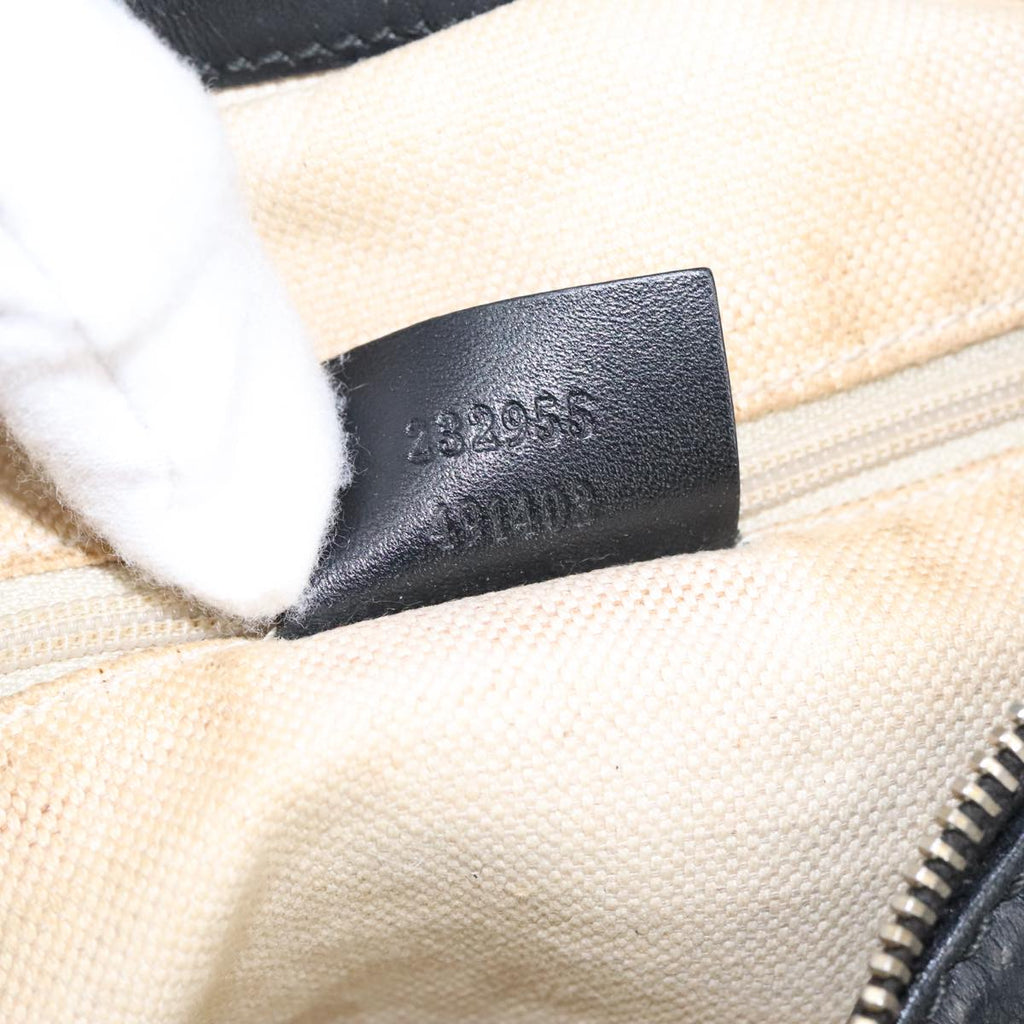 GUCCI GG Canvas Shoulder Bag Black Gold 232955 ep6310