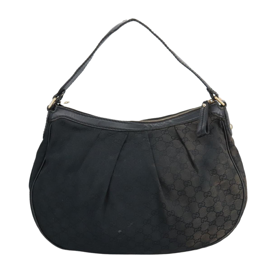 GUCCI GG Canvas Shoulder Bag Black Gold 232955 ep6310