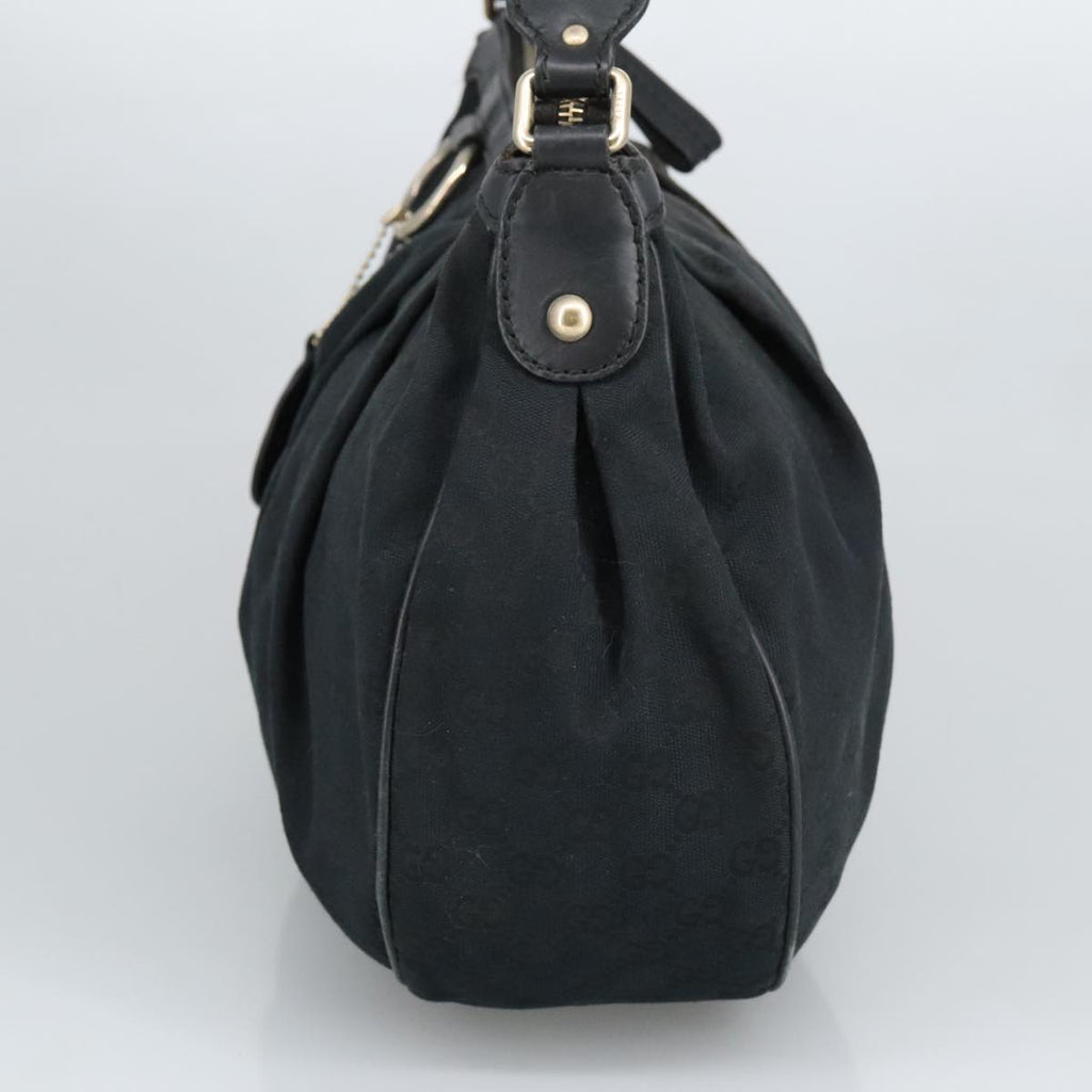GUCCI GG Canvas Shoulder Bag Black Gold 232955 ep6310