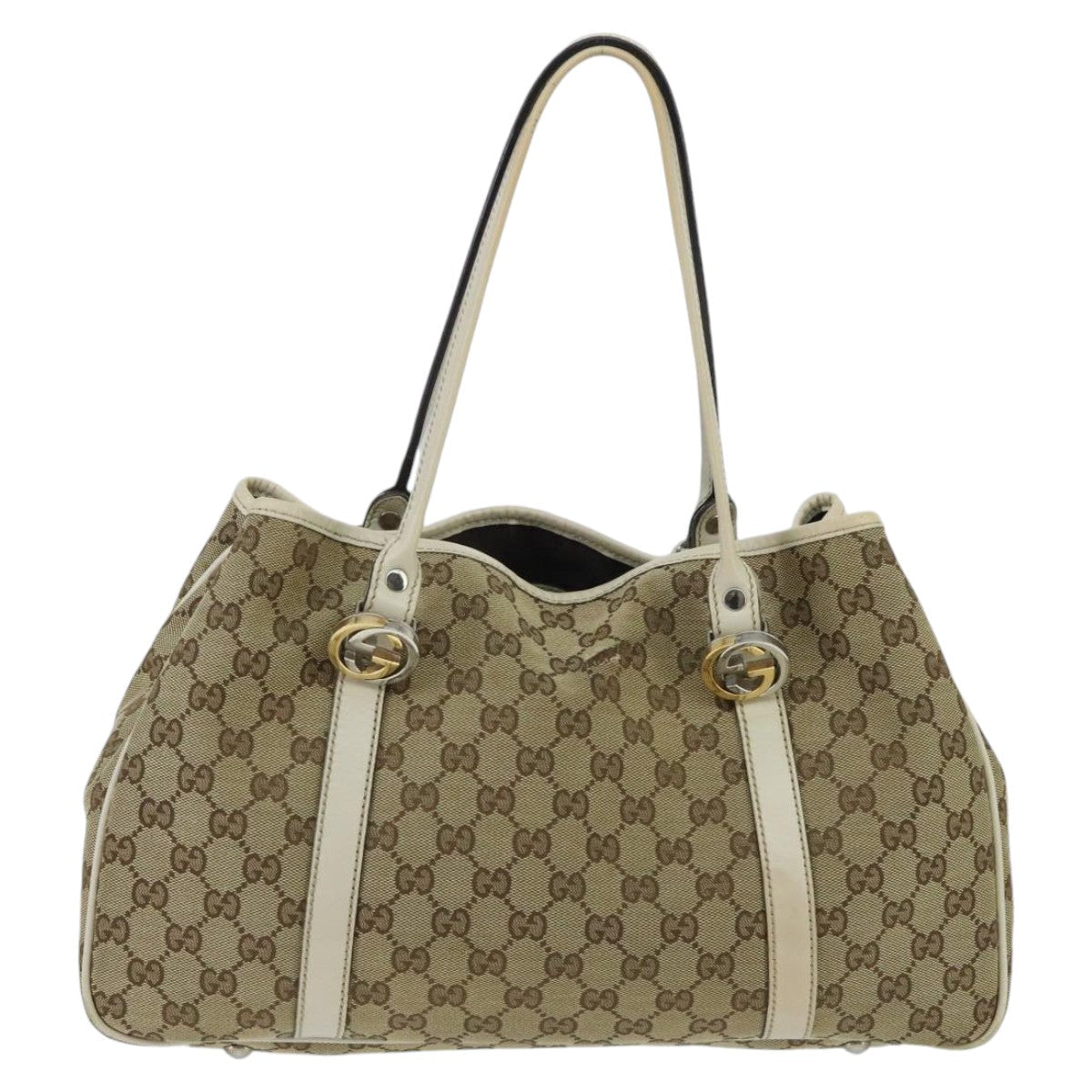 GUCCI GG Canvas GG Twins Tote Bag Beige Gold 232957 ep6314