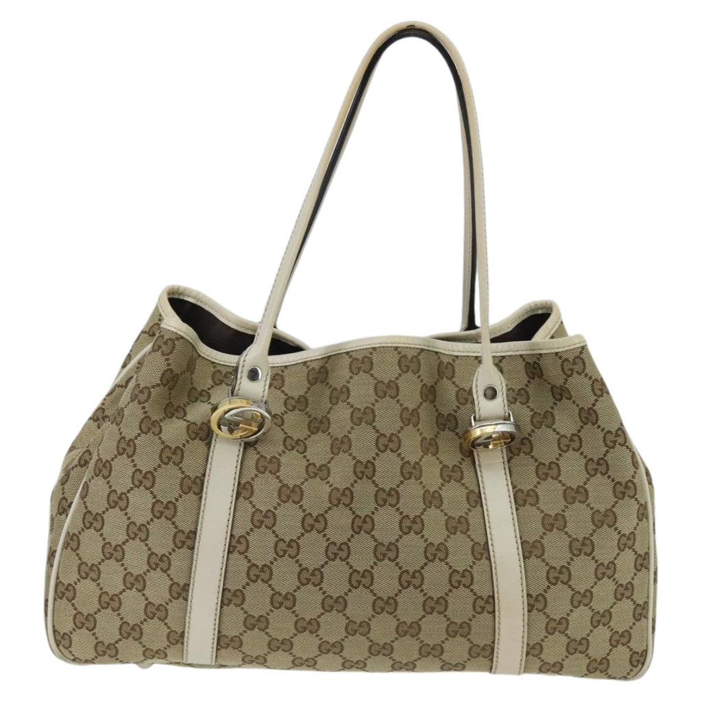 GUCCI GG Canvas GG Twins Tote Bag Beige Gold 232957 ep6314