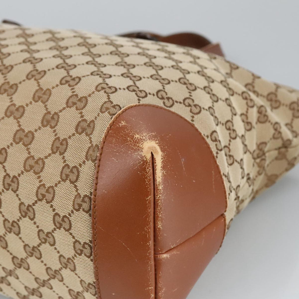 GUCCI GG Canvas Tote Bag Beige Silver 308928 ep6333