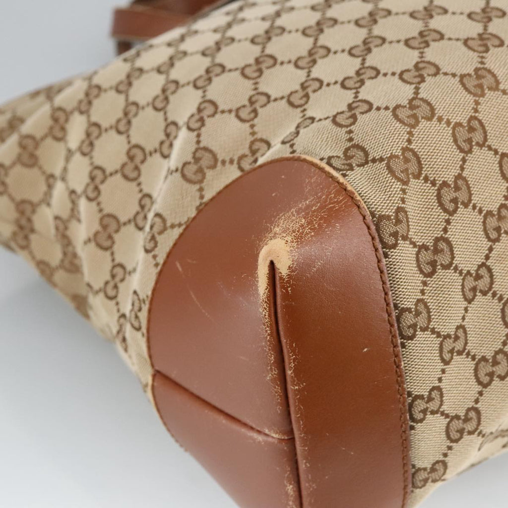 GUCCI GG Canvas Tote Bag Beige Silver 308928 ep6333