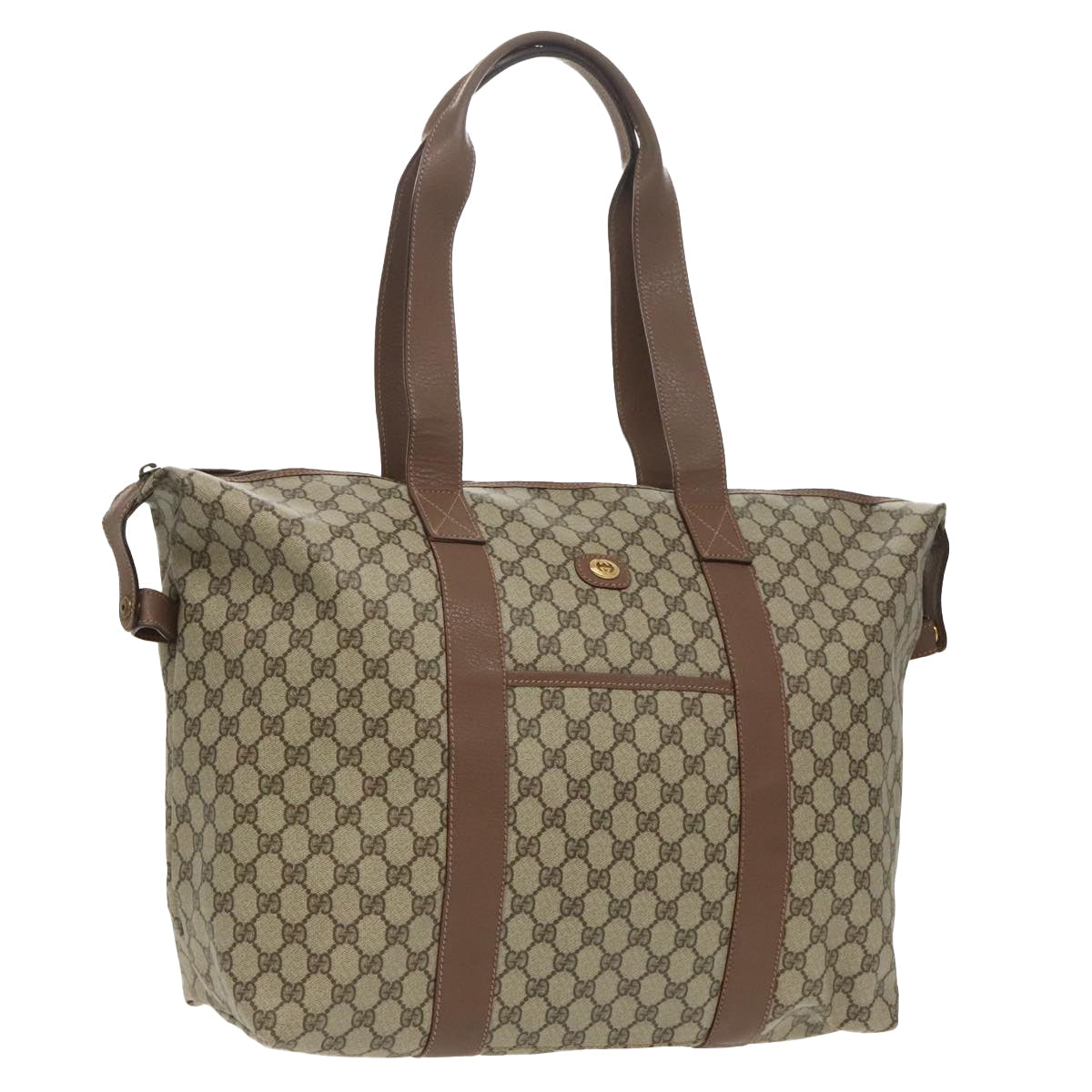 GUCCI GG Supreme Boston Bag PVC Leather Beige Gold ep6350
