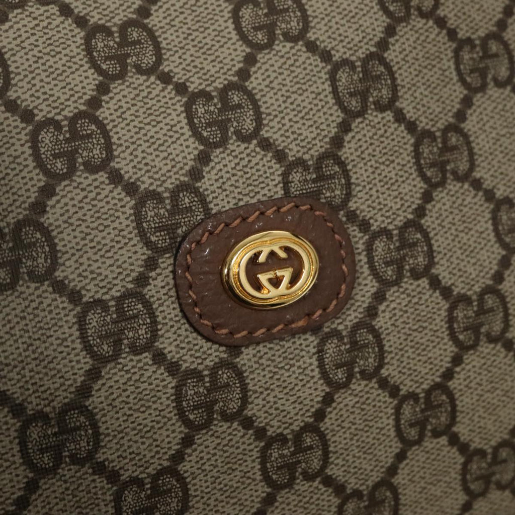 GUCCI GG Supreme Boston Bag PVC Leather Beige Gold ep6350