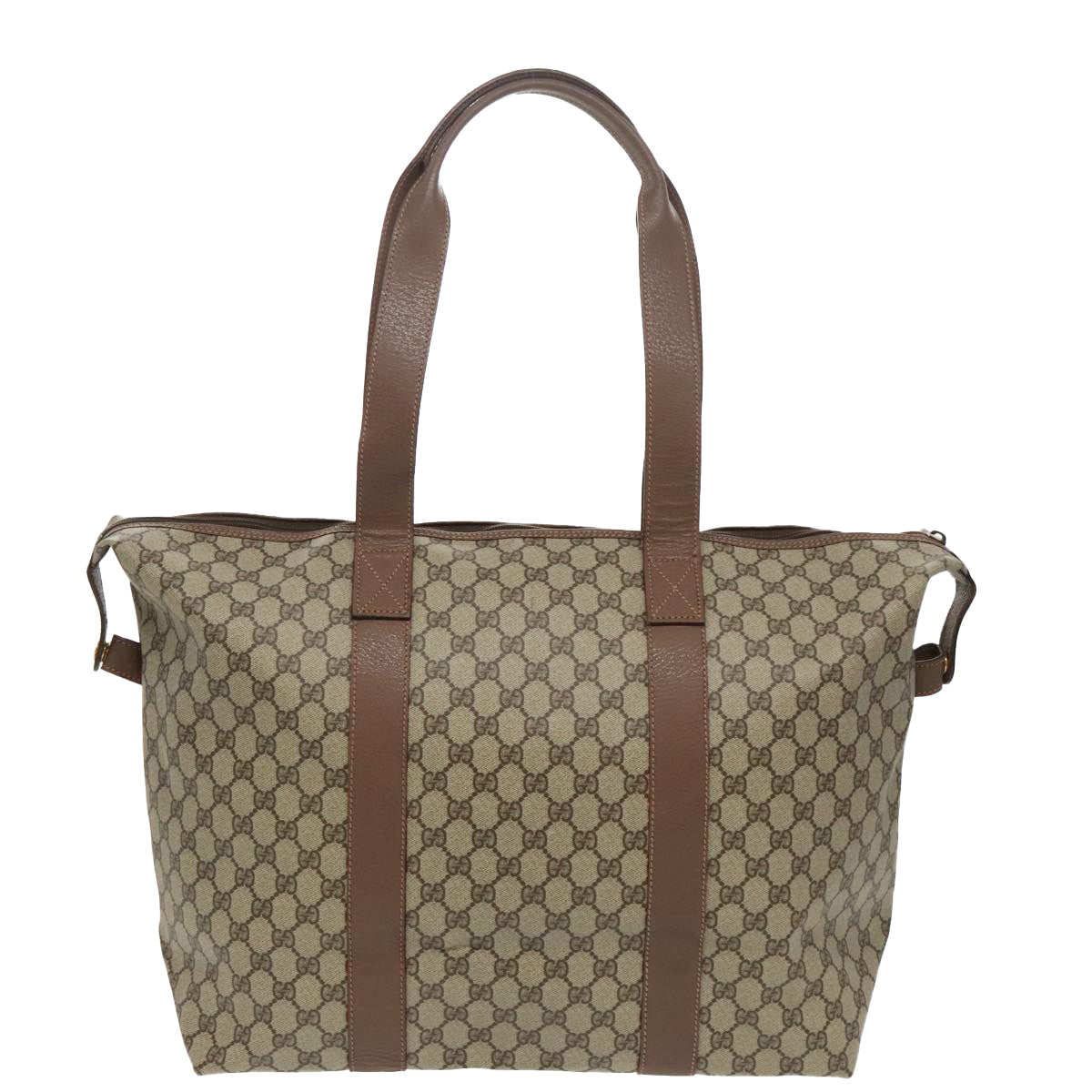 GUCCI GG Supreme Boston Bag PVC Leather Beige Gold ep6350