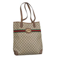 GUCCI GG Supreme Web Sherry Line Interlocking Tote Bag PVC Beige ep6353