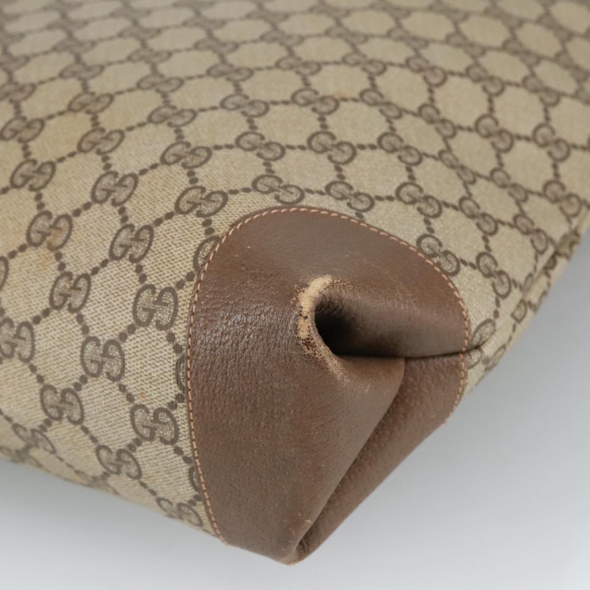 GUCCI GG Supreme Web Sherry Line Interlocking Tote Bag PVC Beige ep6353