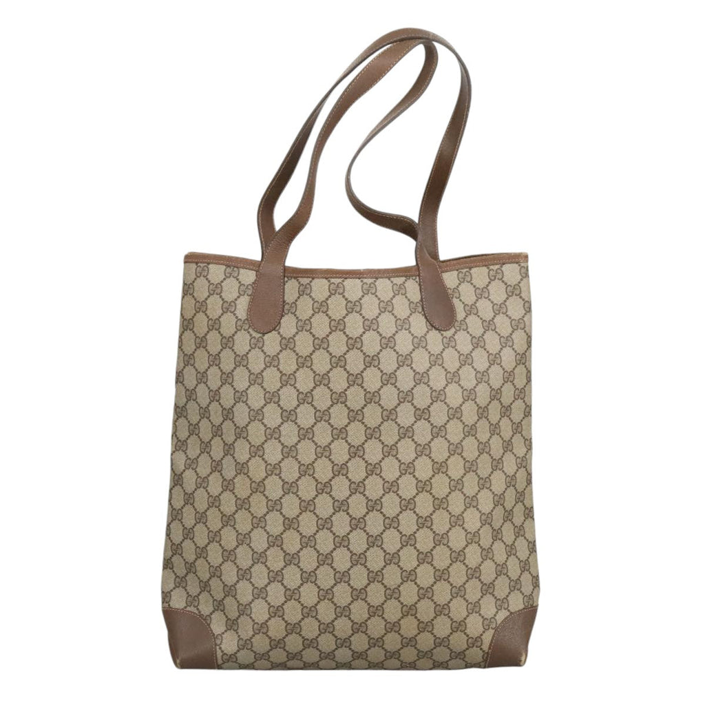 GUCCI GG Supreme Web Sherry Line Interlocking Tote Bag PVC Beige ep6353