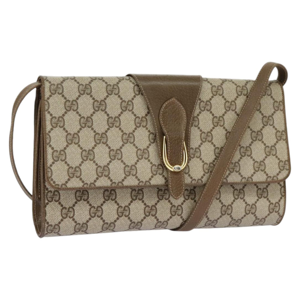 GUCCI GG Supreme Shoulder Bag PVC Beige Gold 904 02 050 ep6356