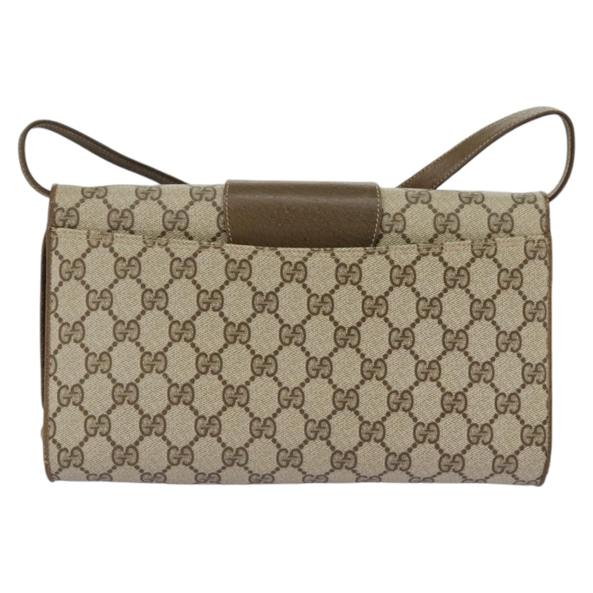 GUCCI GG Supreme Shoulder Bag PVC Beige Gold 904 02 050 ep6356