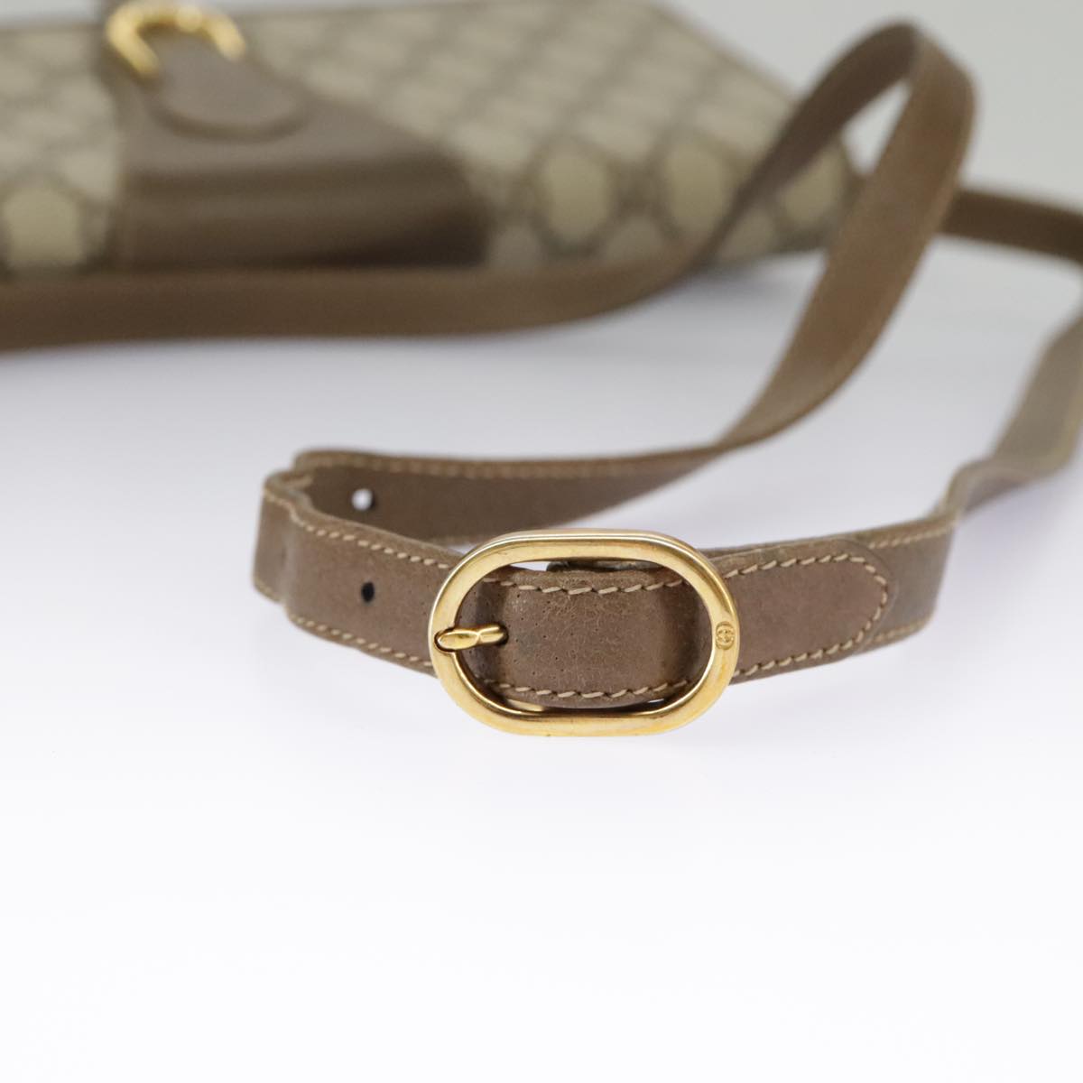 GUCCI GG Supreme Shoulder Bag PVC Beige Gold 904 02 050 ep6356